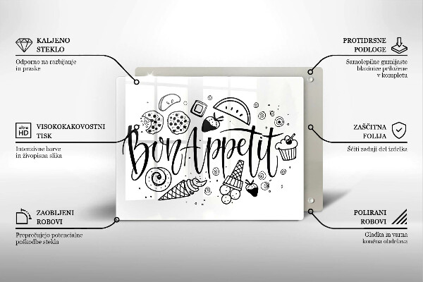 Cobertura de indução A inscrição Bon Appetit