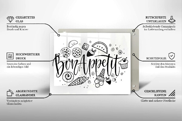 Cobertura de indução A inscrição Bon Appetit