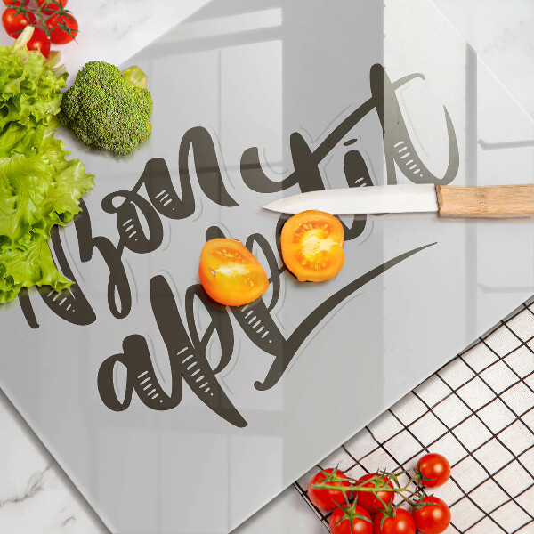 Cobertura de indução A inscrição Bon Appetit