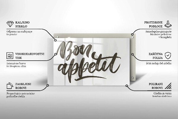 Cobertura de indução A inscrição Bon Appetit