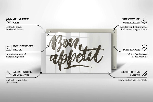 Cobertura de indução A inscrição Bon Appetit