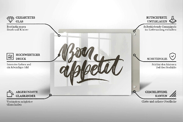 Cobertura de indução A inscrição Bon Appetit