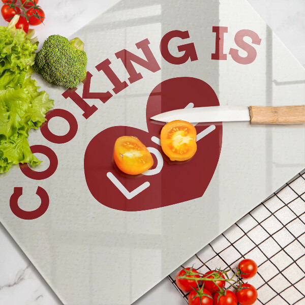 Cobertura de indução A inscrição Cozinhar é amor