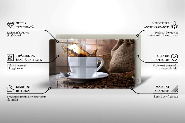 Vidro para placas de indução Uma xícara e grãos de café