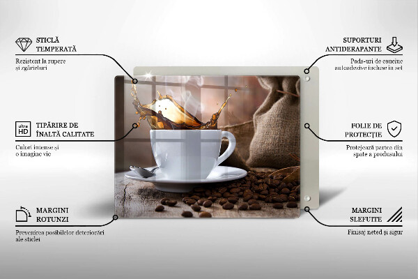 Vidro para placas de indução Uma xícara e grãos de café