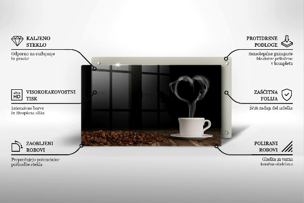 Vidro para placas de indução Coração de xícara de café