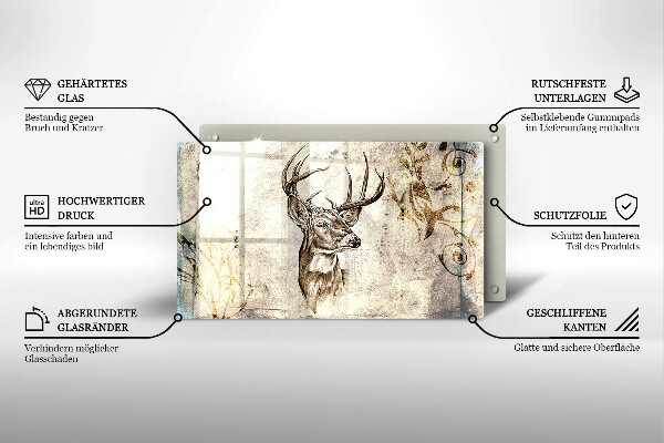 Vidro para placas de indução Ilustração de animal veado