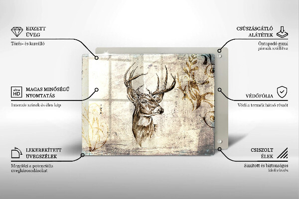 Vidro para placas de indução Ilustração de animal veado