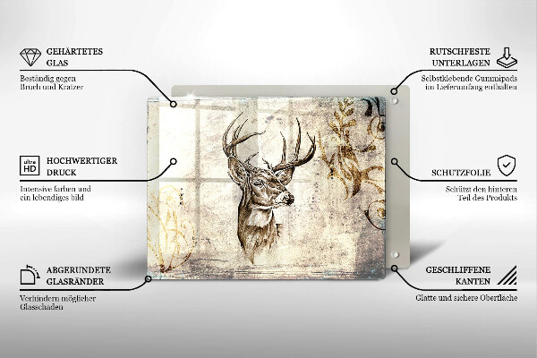 Vidro para placas de indução Ilustração de animal veado