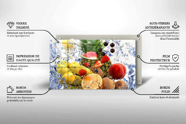 Vidro para placas de indução Frutas suculentas e água