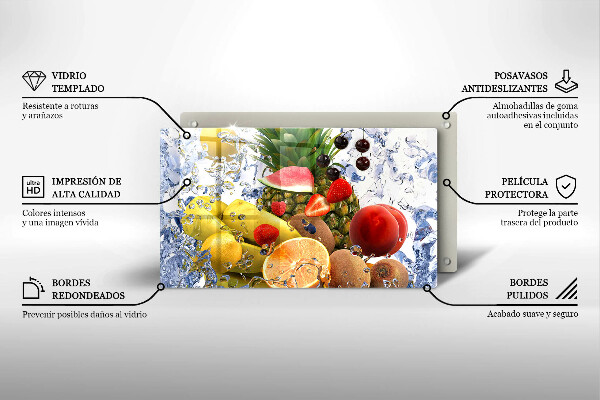 Vidro para placas de indução Frutas suculentas e água