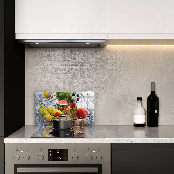 Vidro para placas de indução Frutas suculentas e água