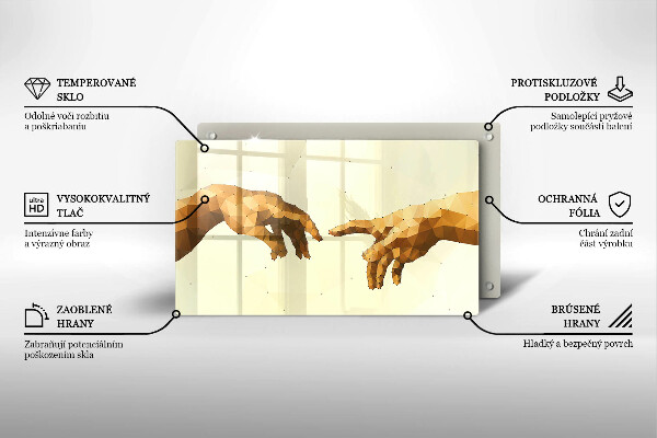 Vidro para placas de indução Criação das mãos de Adão