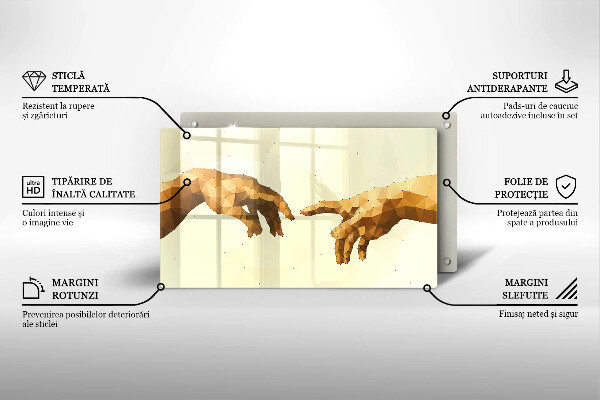 Vidro para placas de indução Criação das mãos de Adão