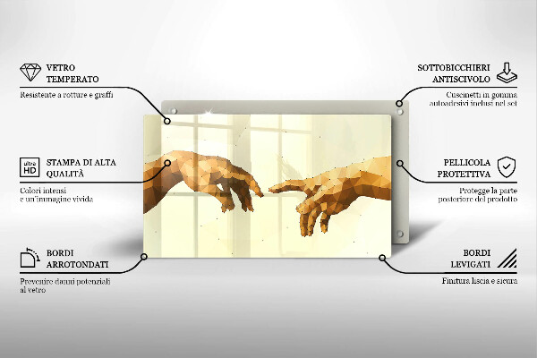 Vidro para placas de indução Criação das mãos de Adão