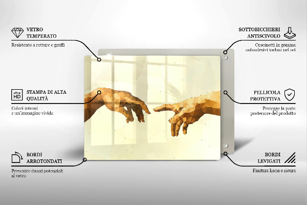Vidro para placas de indução Criação das mãos de Adão