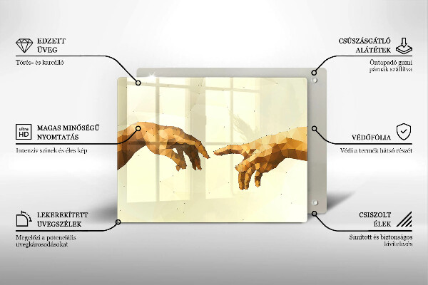 Vidro para placas de indução Criação das mãos de Adão