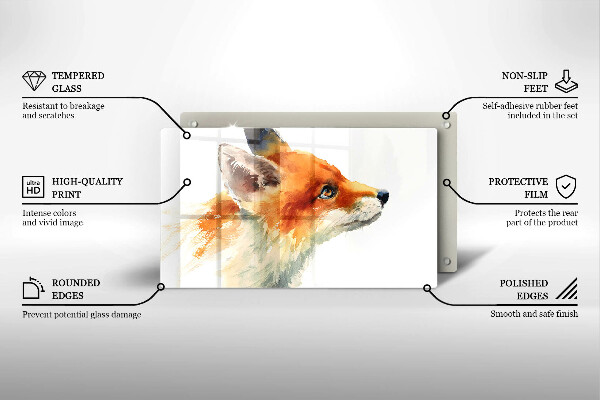 Tampa de parede do fogão a gás Raposa pintada