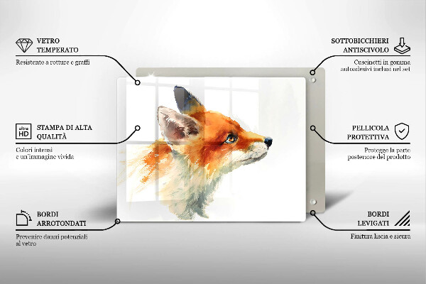 Tampa de parede do fogão a gás Raposa pintada