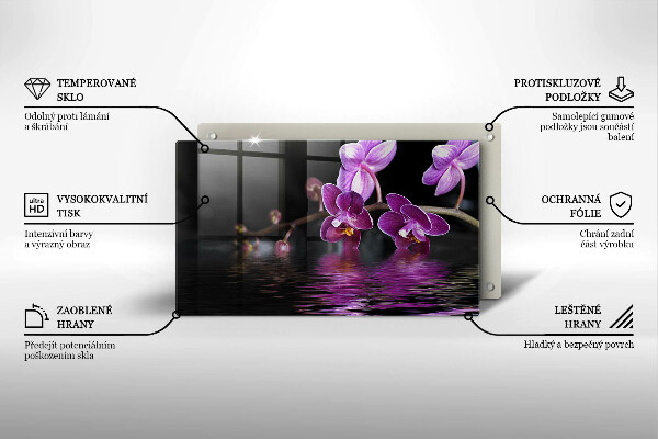 Tampa de parede do fogão a gás Água Zen de Orquídea