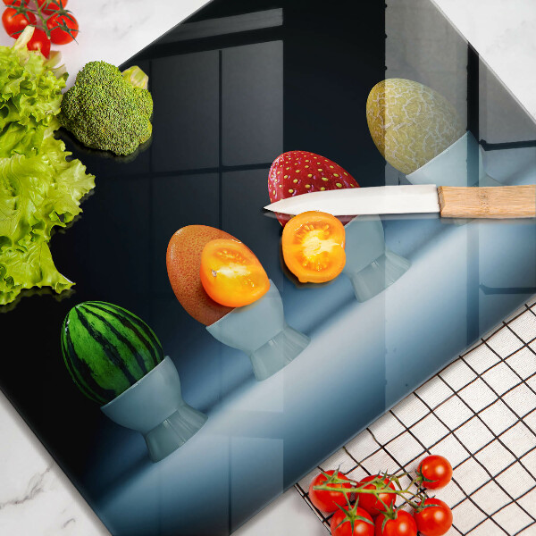 Vidro para placas de indução Ovos de frutas abstratas