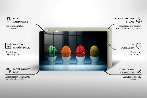 Vidro para placas de indução Ovos de frutas abstratas