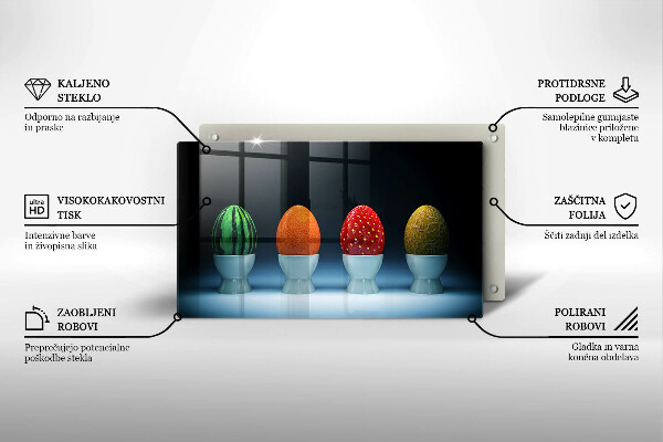 Vidro para placas de indução Ovos de frutas abstratas