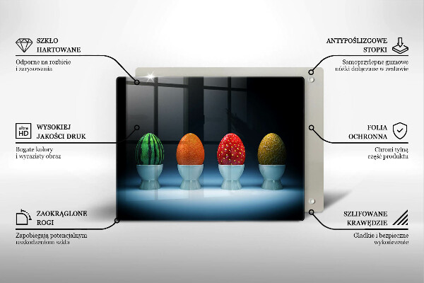 Vidro para placas de indução Ovos de frutas abstratas