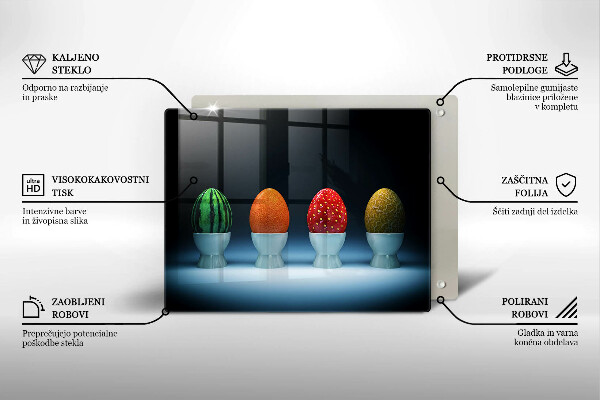 Vidro para placas de indução Ovos de frutas abstratas