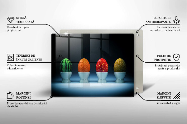 Vidro para placas de indução Ovos de frutas abstratas