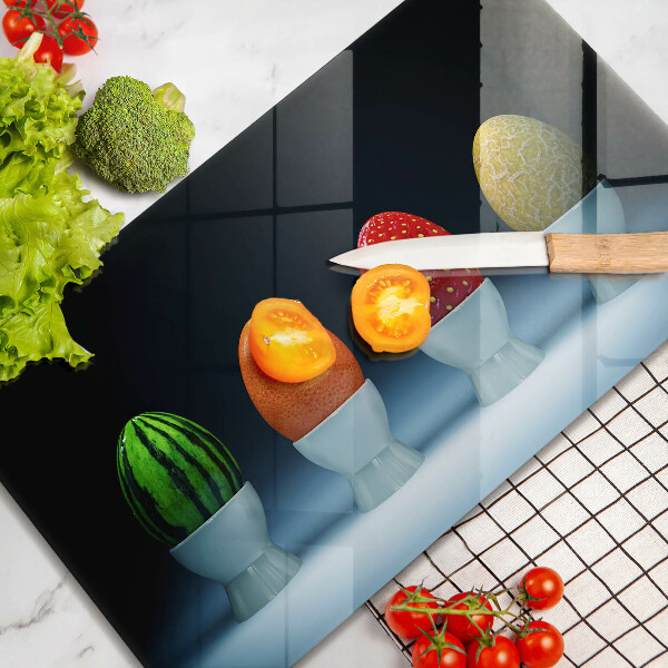 Vidro para placas de indução Ovos de frutas abstratas