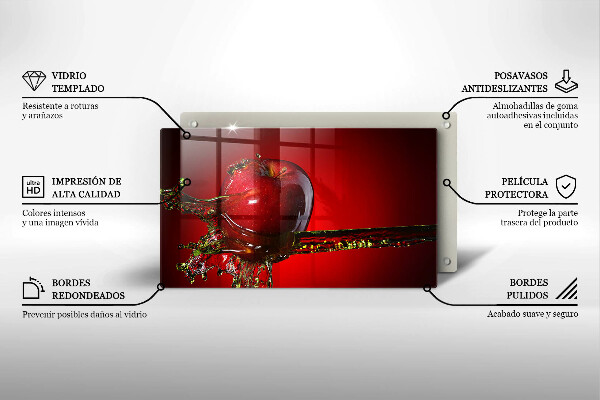 Tampa de parede do fogão a gás Maçã na água
