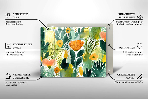 Cobertura de indução Flores pintadas