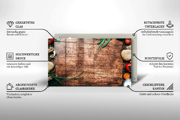 Tampa de parede do fogão a gás Tábua de cozinha de madeira