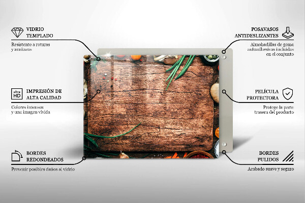 Tampa de parede do fogão a gás Tábua de cozinha de madeira
