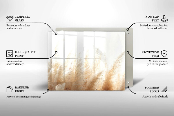 Tampa de parede do fogão a gás Capim-dos-pampas