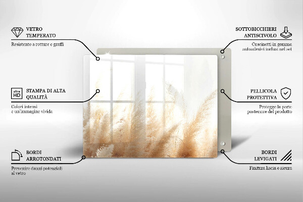 Tampa de parede do fogão a gás Capim-dos-pampas