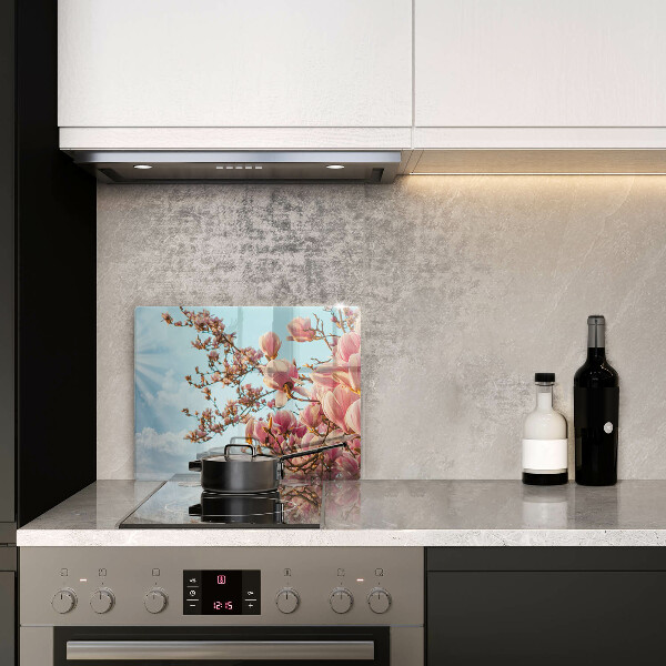 Vidro para placas de indução Árvore de flores rosa