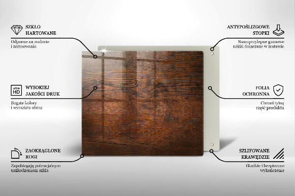 Protetor placa de indução Placa de madeira escura