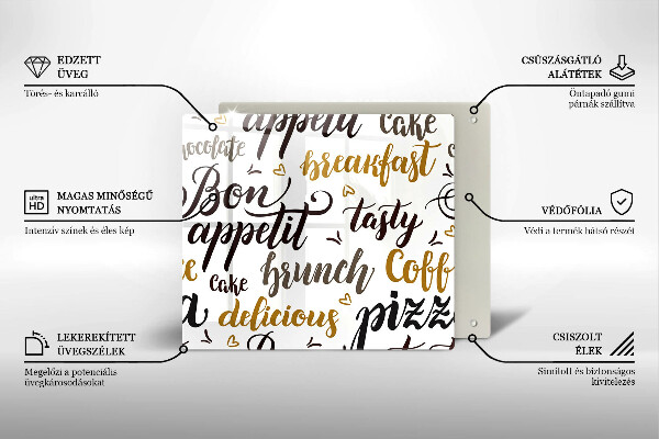 Protetor placa de indução legendas de bom apetite