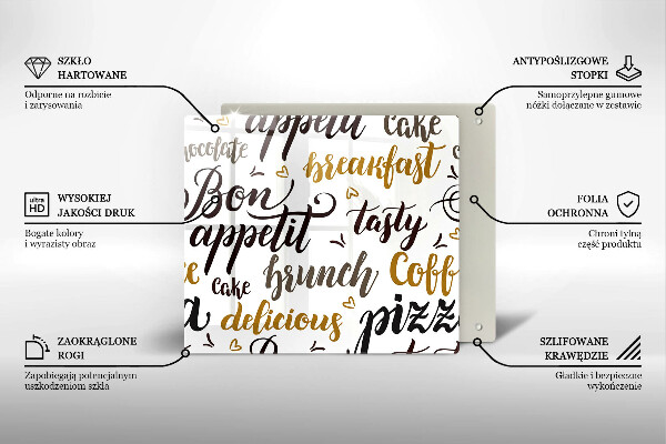 Protetor placa de indução legendas de bom apetite