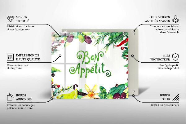 Protetor placa de indução A inscrição Bon Appetit