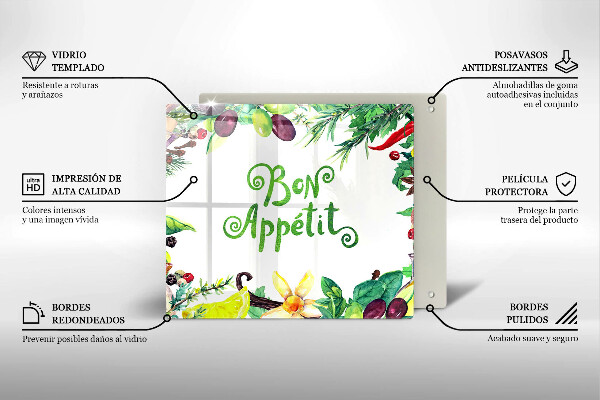 Protetor placa de indução A inscrição Bon Appetit