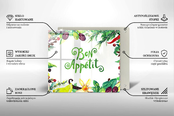 Protetor placa de indução A inscrição Bon Appetit