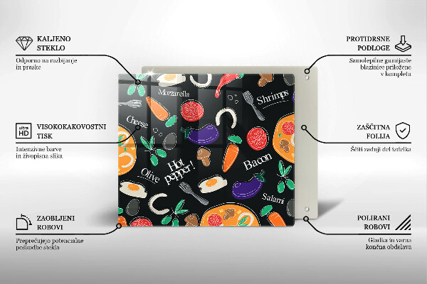 Protetor placa indução Ilustração de alimentos