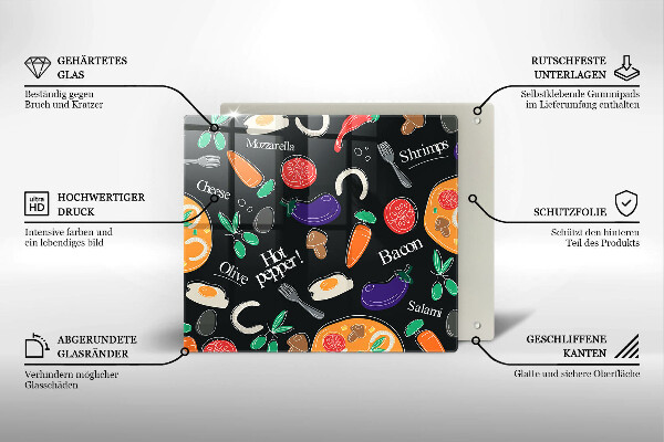 Protetor placa indução Ilustração de alimentos