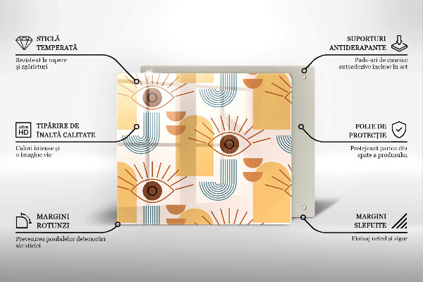 Protetor placa de indução Olhos com padrão boho