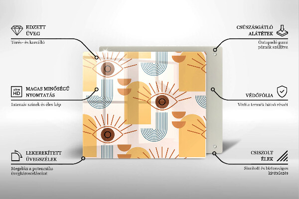 Protetor placa de indução Olhos com padrão boho