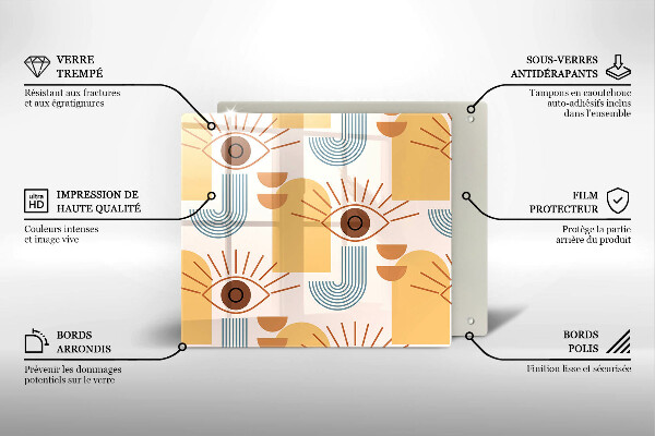 Protetor placa de indução Olhos com padrão boho