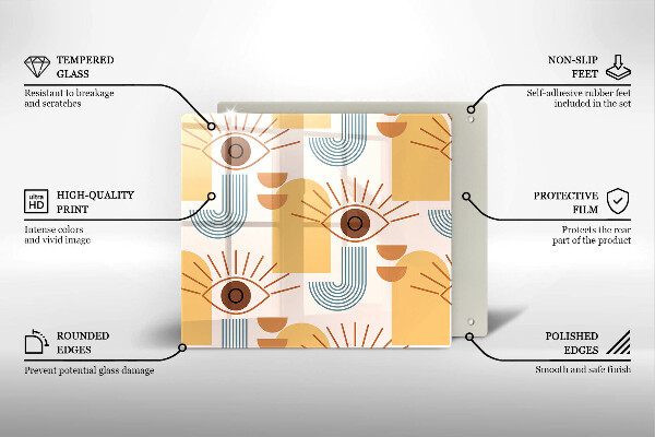 Protetor placa de indução Olhos com padrão boho